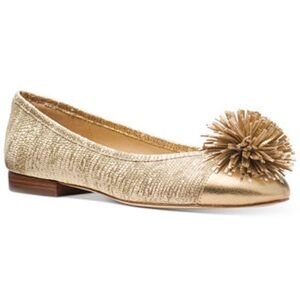 Michael kors Gold Textured Women's Flat Shoes